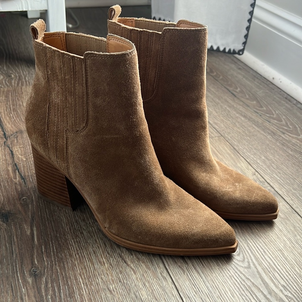 Marc Fischer brown suede booties size 8.5